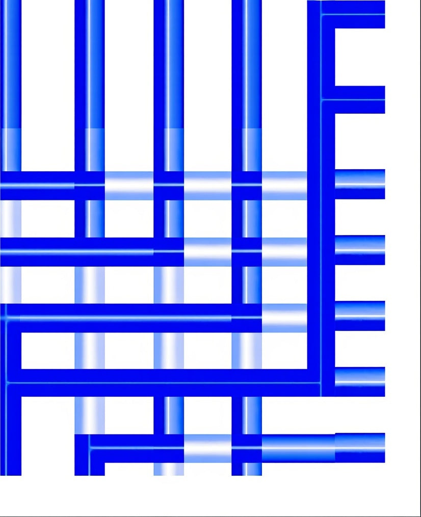 Gradient Blue Intersecting Lines Rug