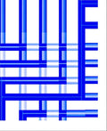 Gradient Blue Intersecting Lines Rug