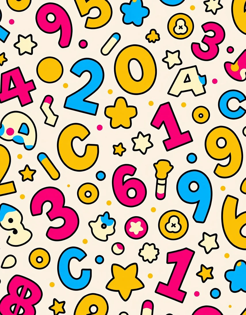 Playful Numbers Stars Shapes Rug
