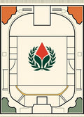 Crimson Laurel Crest Geometric Rug