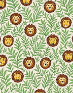 Whimsical Lion Cubs Among Green Leaves Rug
