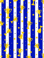 Golden Trophies Blue White Stripes Rug