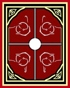 Crimson Tribal Horse Shield Rug