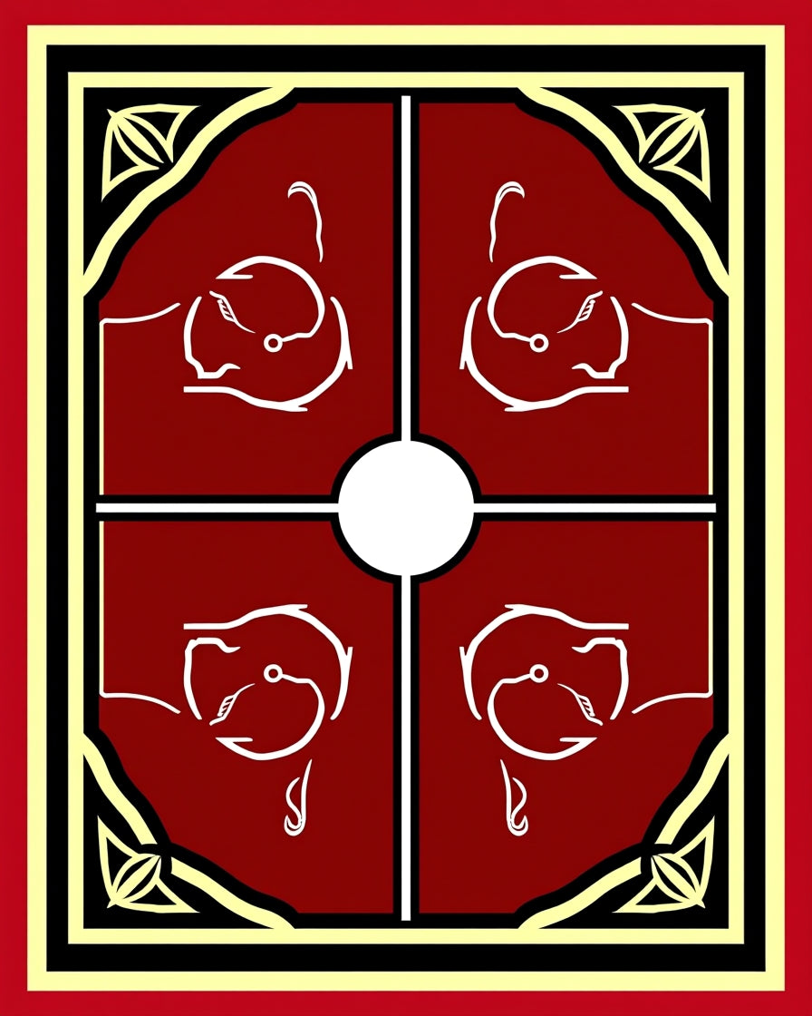 Crimson Tribal Horse Shield Rug