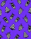 Checkered Bug Abstract Purple Rug