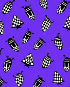Checkered Bug Abstract Purple Rug