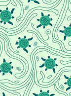 Light Green Turtle Swirls Rug