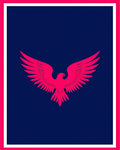 Bold Pink Eagle Navy Border Rug