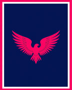 Bold Pink Eagle Navy Border Rug