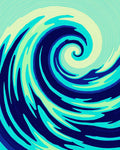 Ocean Swirl Turquoise Abstract Wave Rug