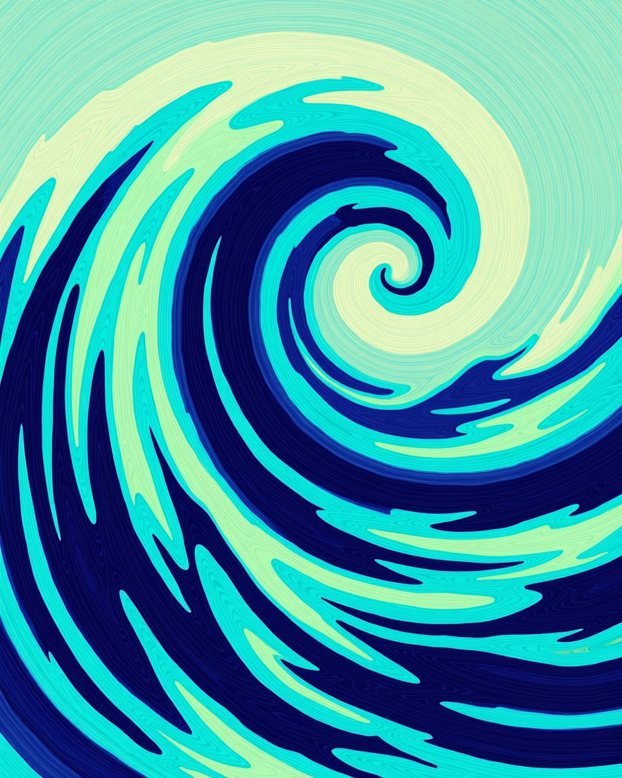 Ocean Swirl Turquoise Abstract Wave Rug