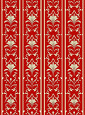 Crimson Vertical Floral Stripe Rug