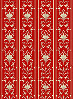Crimson Vertical Floral Stripe Rug
