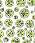 Green Floral Medallion Repeating Pattern Rug