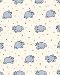 Whimsical Gray Rhino Starry Night Rug