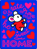 Cute Red Mouse Hearts Sweet Home Narrative Rug