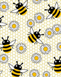 Charming Bees And Daisies Honeycomb Rug