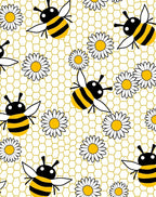 Charming Bees And Daisies Honeycomb Rug