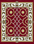 Crimson Woven Wreath Medallion Rug