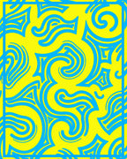 Vivid Yellow Electric Swirls Rug
