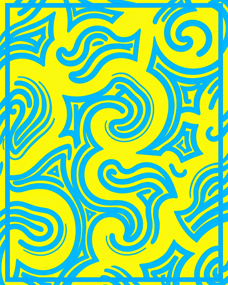 Vivid Yellow Electric Swirls Rug