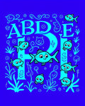 Aqua Fish Alphabet Aqua Swirls Rug