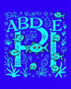 Aqua Fish Alphabet Aqua Swirls Rug
