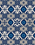 Navy Blue Ivory Geometric Starburst Rug