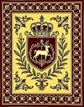 Regal Deer Crest Crown Emblem Rug