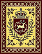 Regal Deer Crest Crown Emblem Rug