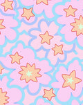 Pastel Pink Starburst Cloud Collage Rug