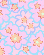 Pastel Pink Starburst Cloud Collage Rug