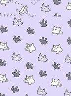 Playful Foxes Lilac Whimsical Background Rug