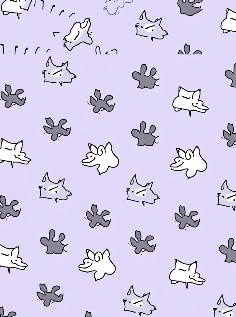 Playful Foxes Lilac Whimsical Background Rug