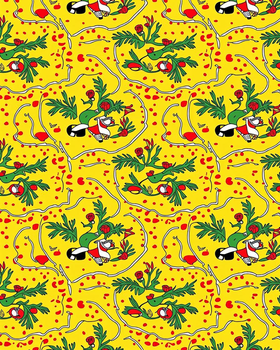 Retro Yellow Floral Vespa Scooter Rug