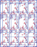 Red and Blue Geometric Grid Rug