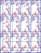 Red and Blue Geometric Grid Rug