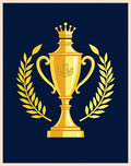 Golden Trophy Laurel Crown Navy Rug