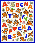 Playful Orange Tigers Alphabet Animals Rug