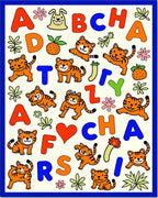 Playful Orange Tigers Alphabet Animals Rug