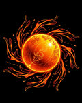 Fiery Sun With Swirling Orange Rays Rug