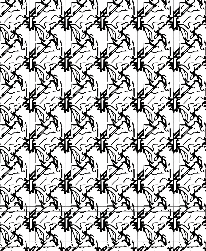 Mono Black Bold Graphic Repeat Rug