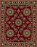 Deep Red Medallion Border Rug
