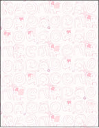 Delicate Pink Cartoon Faces Repeat Rug