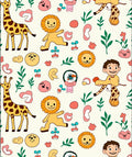 Playful Yellow Animals Geometric Arrangement Rug