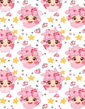 Pink Kawaii Character Starry Repeat Rug