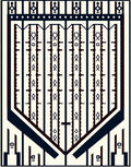 Cream Dark Blue Geometric Tribal Stripes Rug