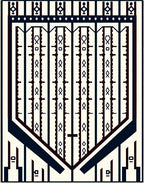 Cream Dark Blue Geometric Tribal Stripes Rug