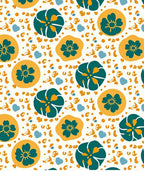 Whimsical Teal Yellow Floral Scatter Rug