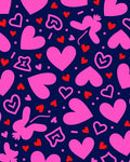 Pink Red Heart Medley Rug